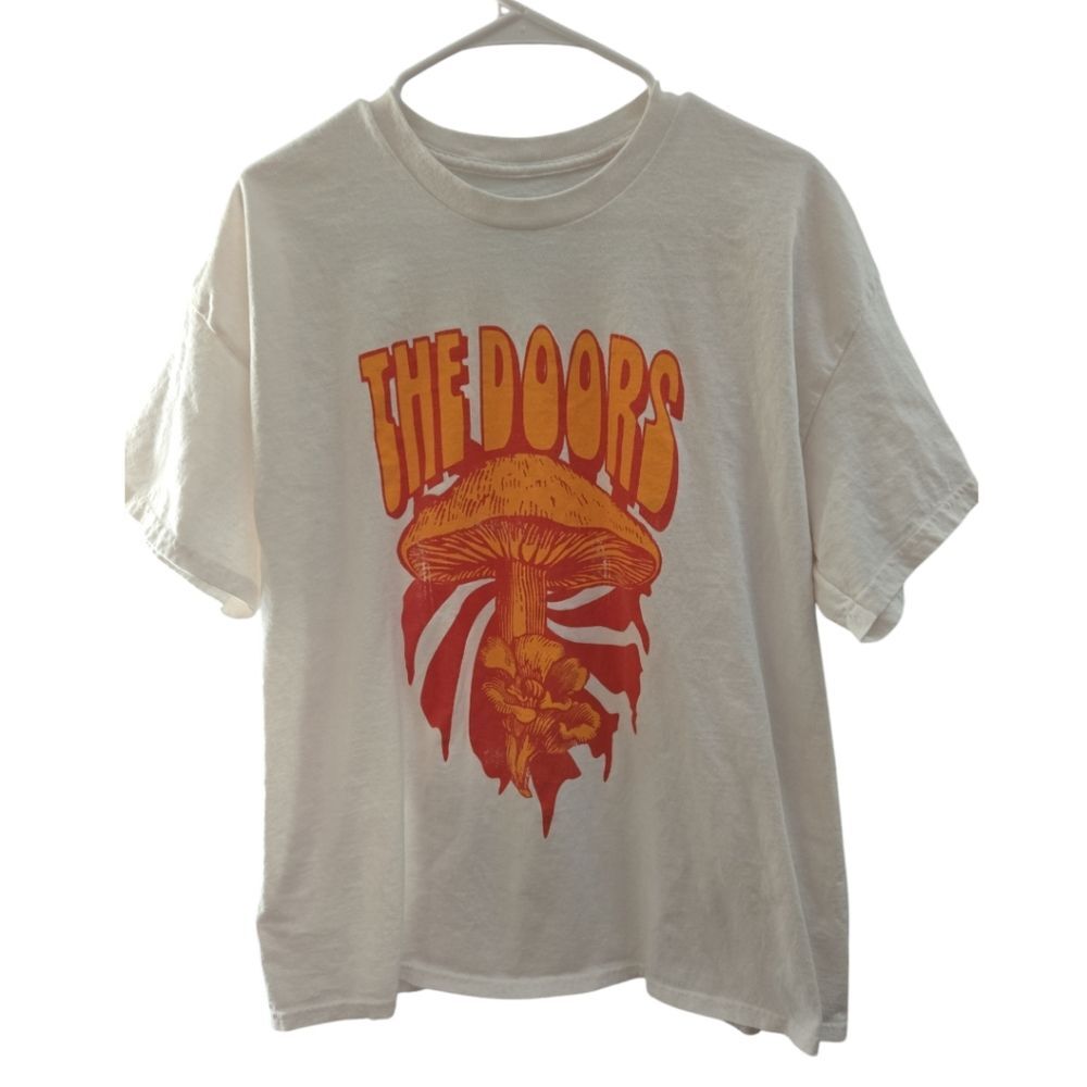 Graphic Tee - White with Orange Print